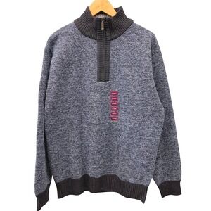Billy London Sweater Men's Size XL Blue Fleece-Lined Quarter Zip Pullover NWT